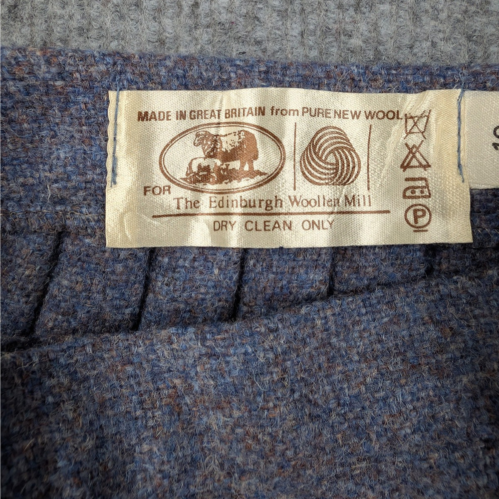 Edinburg Woollen Mill Skirt Suit Set Women 10 3 Piece Vintage Blue Pleated Retro - Picture 15 of 16